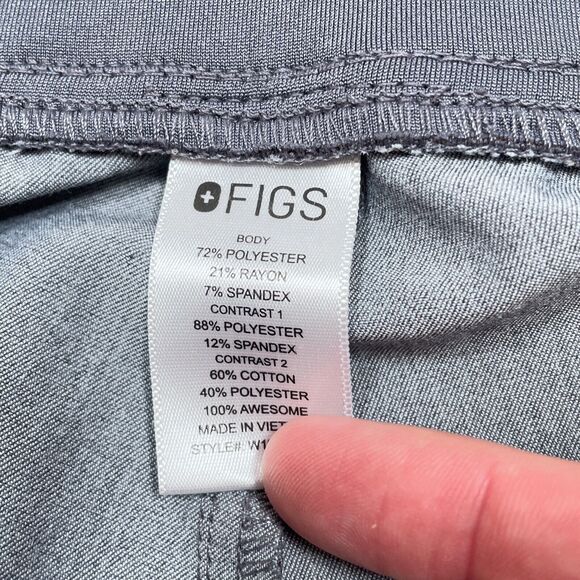 FIGS Zamora Jogger Scrub Pants Women Medium Gray High Waist Medical Cargo Pocket - Picture 7 of 10